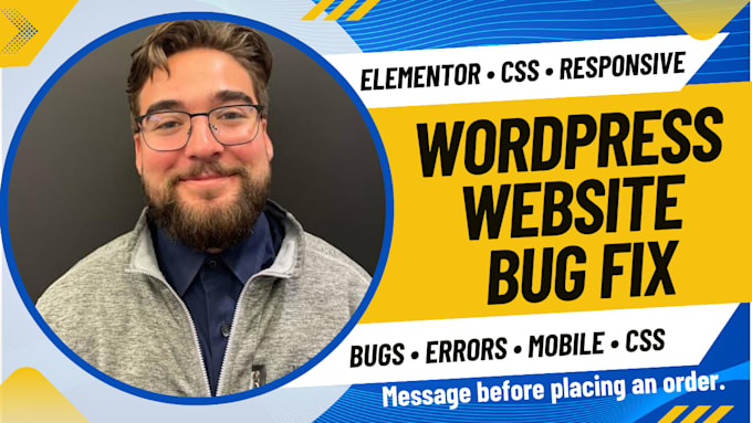 fix wordpress elementor errors, bugs and responsive issues