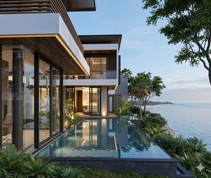 design interior bali villa with tropical concept