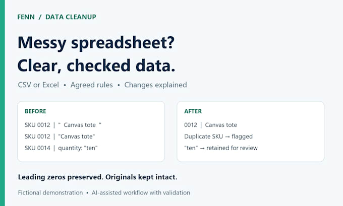 clean and validate your CSV or excel data