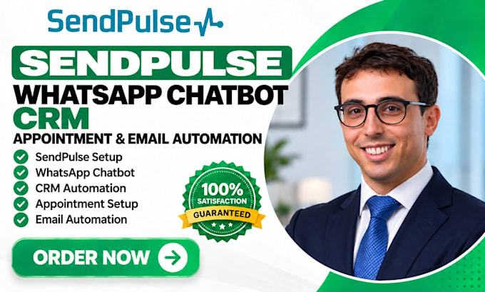 setup sendpluse whatsapp chatbot CRM appointment ,email automtion