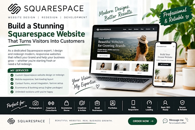 design squarespace website, redesign squarespace, as a squarespace expert