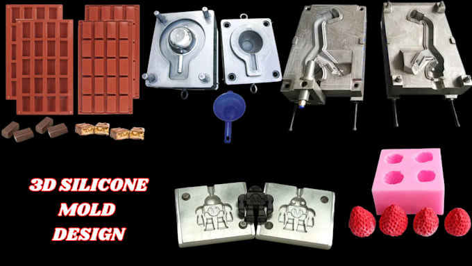design 3d silicone mold printable injection casting mold with 3d cad model stl