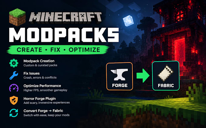 create fix optimize minecraft modpacks horror forge plugin convert forge fabric