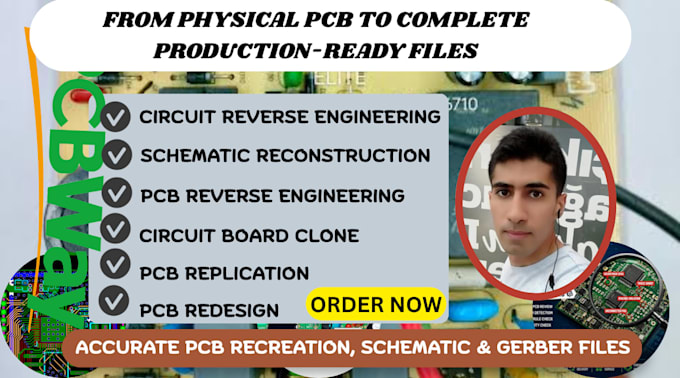 pcb engineering, pcb cloning, schematic recreation, pcb redesign, gerber
