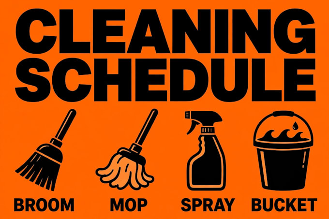 design a printable weekly cleaning schedule planner pdf