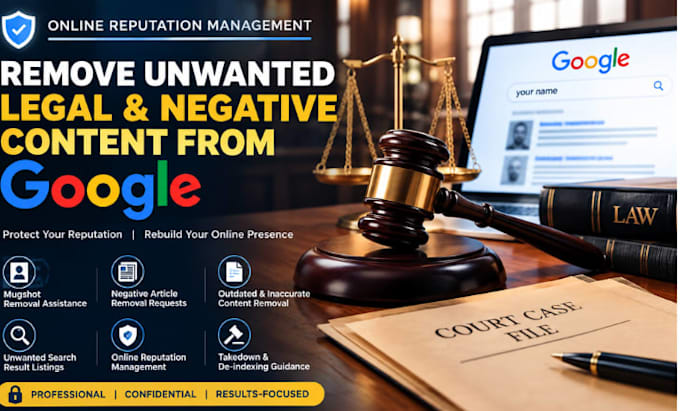 remove unwanted negatives articles mugshots and personal information from google