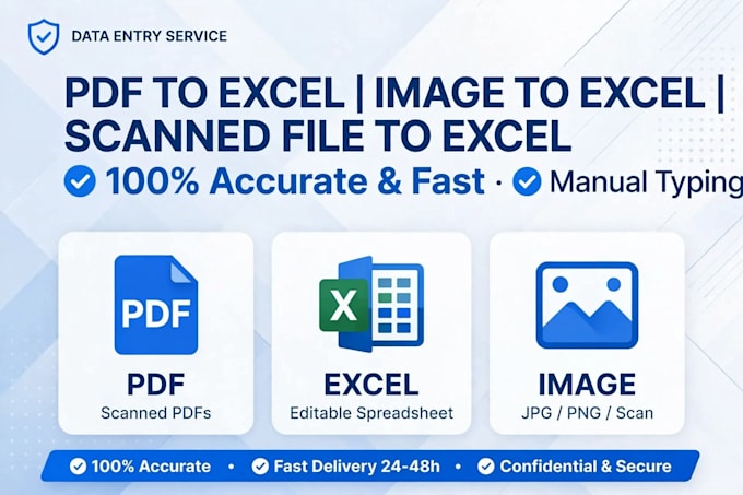 do pdf to excel, image to excel, scanned file to excel conversion