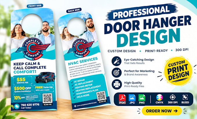 design a professional door hanger for your business