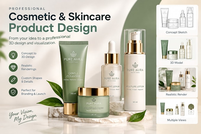 create professional 3d cosmetic product designs and renders