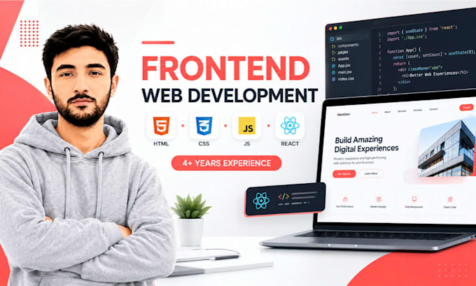 be your frontend web developer using HTML CSS js react tailwind bootstrap