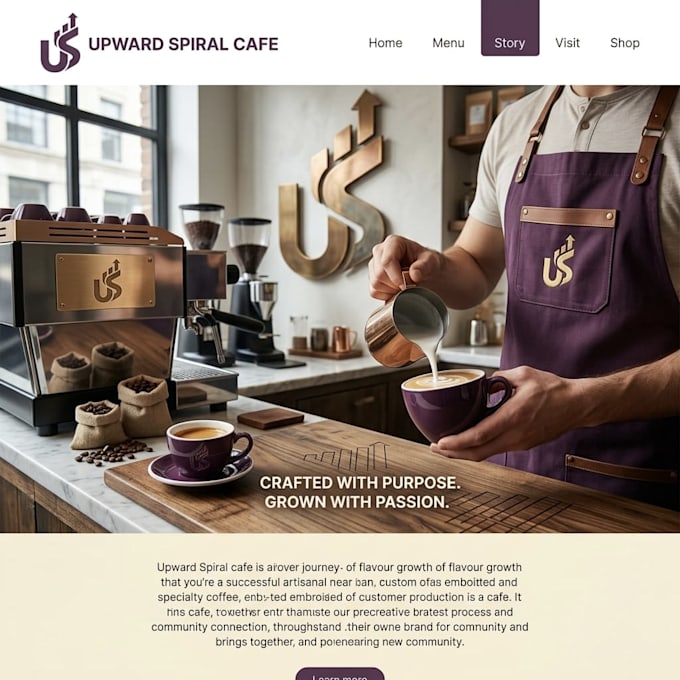 develop a modern responsive cafe or restaurant website