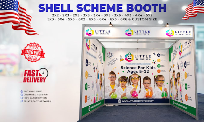 design a shell scheme booth for tradeshow exhibition