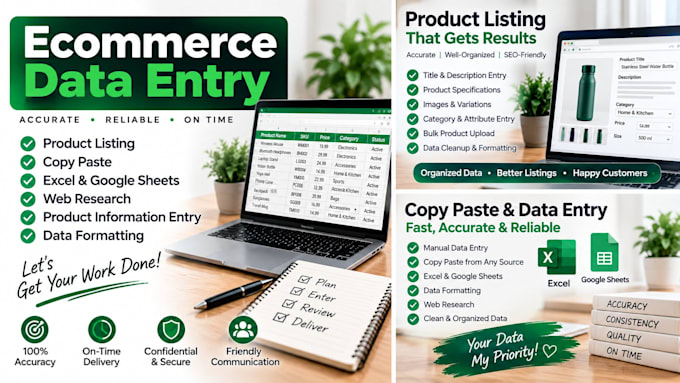 do ecommerce data entry and product listing