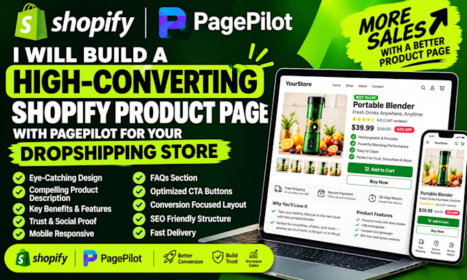 build converting shopify product page with pagepilot for your dropshipping store