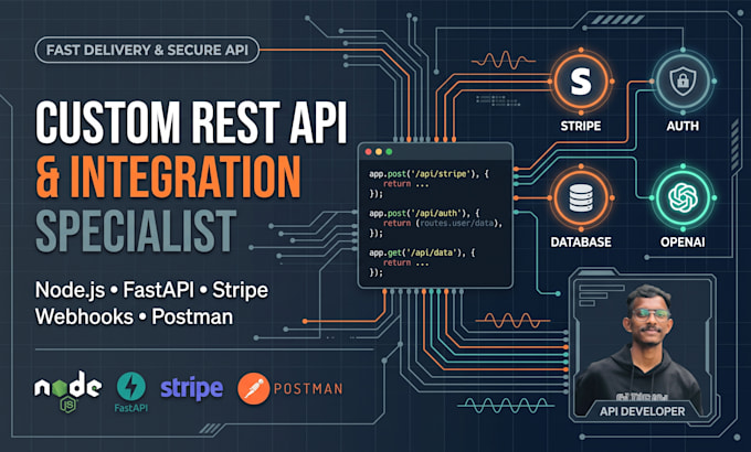 develop rest apis and integrate third party apis