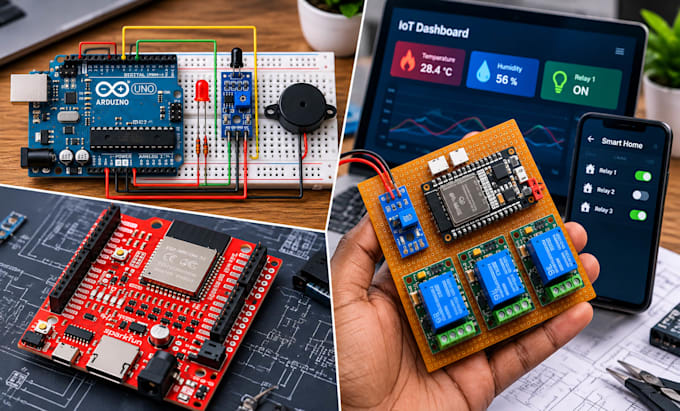 do esp32, arduino programming, pcb design, app and prototyping