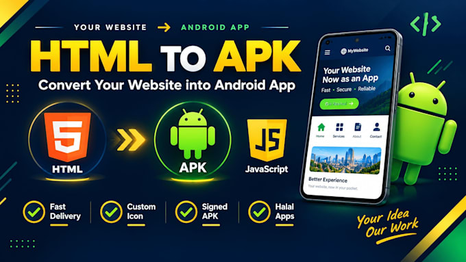 convert your HTML website into a professional android apk app