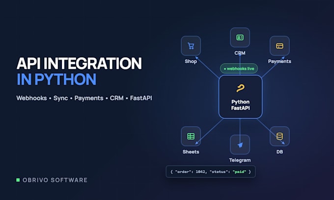 integrate any api or connect two apps with python, webhooks and fastapi