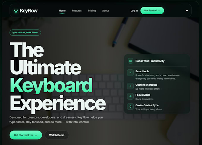 build a modern responsive website interface with clean UI UX