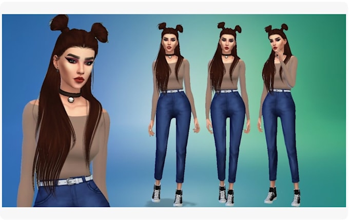 create custom sims 4 characters, anime avatars and 3d models