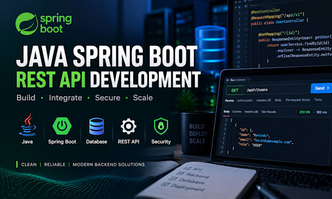 develop java spring boot rest API and backend applications