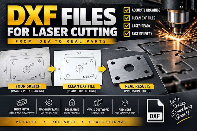 create professional dxf files for laser cutting