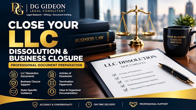 prepare US llc dissolution and business closure documents