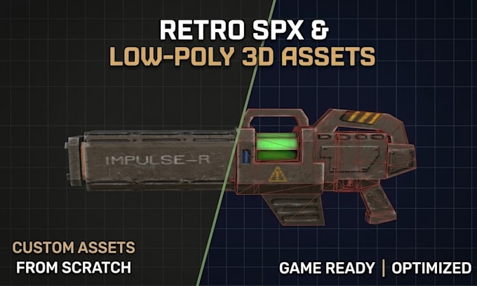 create a retro, low poly 3d asset from scratch