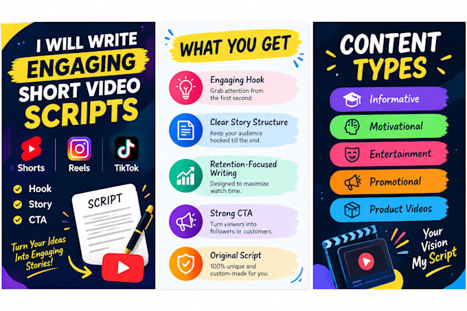 write engaging youtube shorts and reels scripts