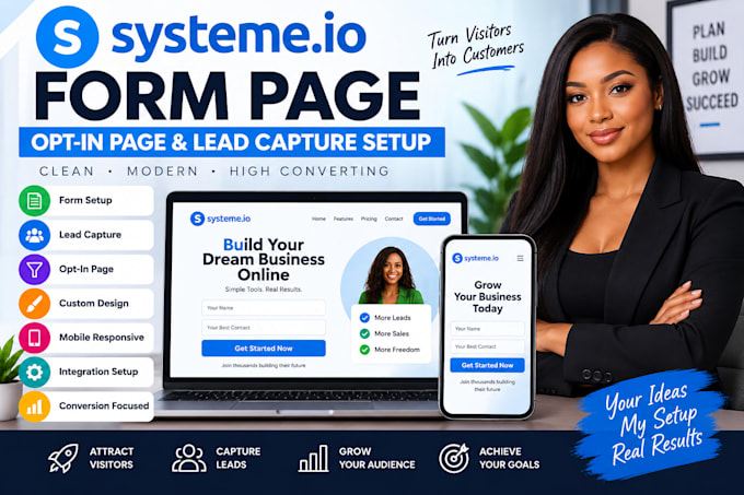 create systeme io form page, opt in page and lead capture setup