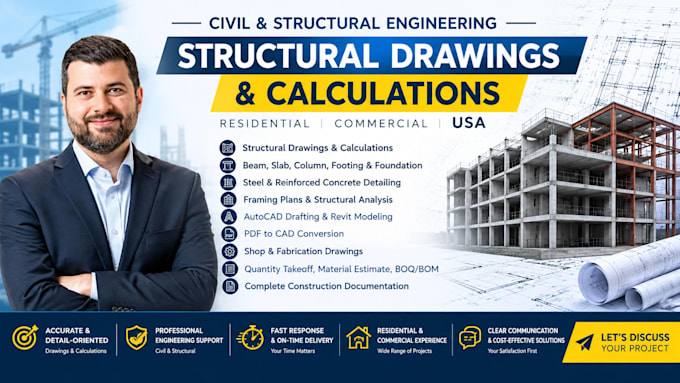 do civil and structural engineering plans for structural load calculation