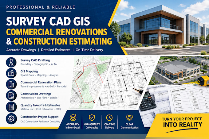 handle survey cad gis commercial renovations construction estimating