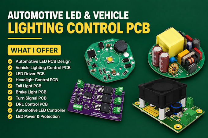 design automotive led pcb, vehicle lighting control and led driver circuit