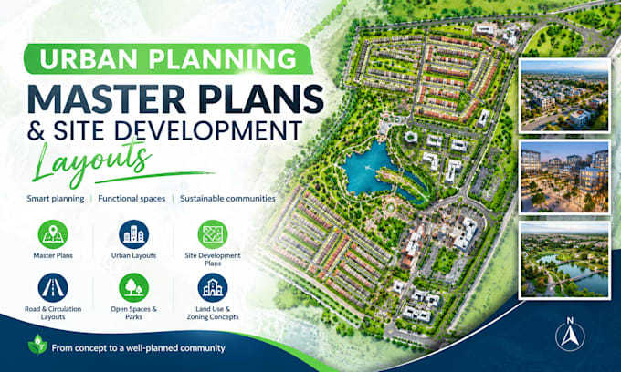 design urban planning, master plans and site development layouts