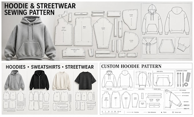 create hoodie and streetwear sewing pattern