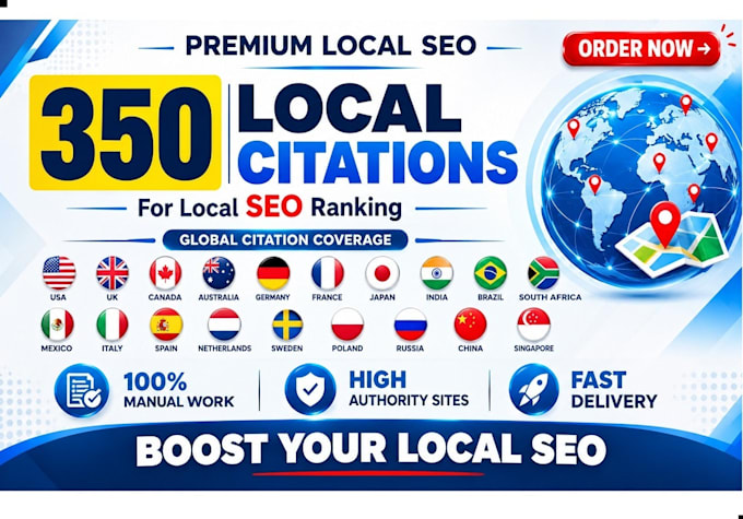 do 350 local citations USA, UK, canada, australia, mexico, france, turkey etc