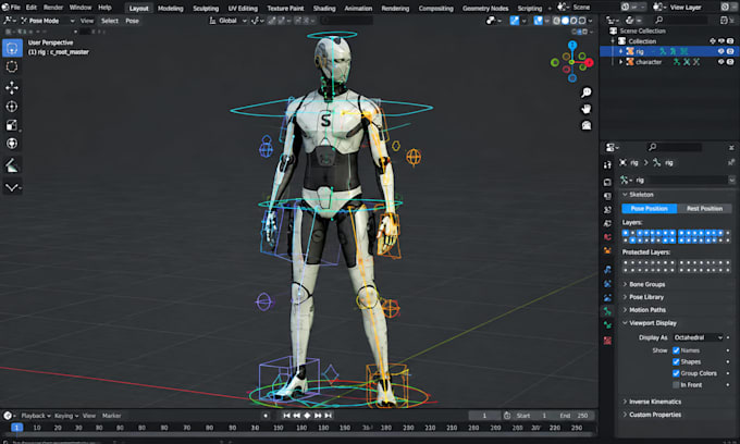 rig your 3d model for games with unity, unreal engine or mixamo