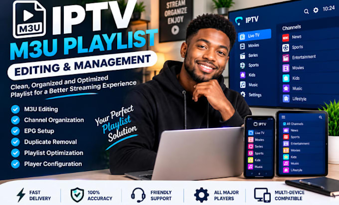 clean, organize and format your m3u playlist