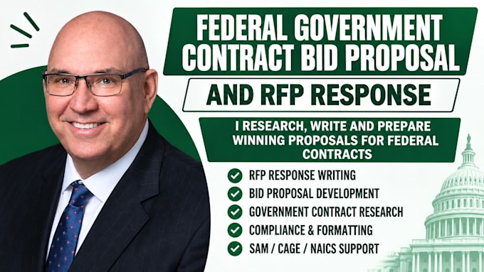 write federal government contract bid proposal and rfp response proposal