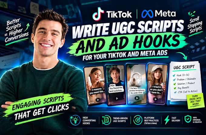 write ugc scripts and ad hooks for your tiktok and meta ads