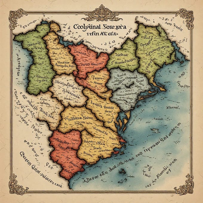 design custom vintage historical replica map
