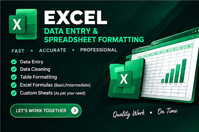 microsoft excel data entry and spreadsheet formatting