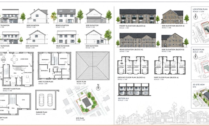 create UK planning permission and building regulation drawings