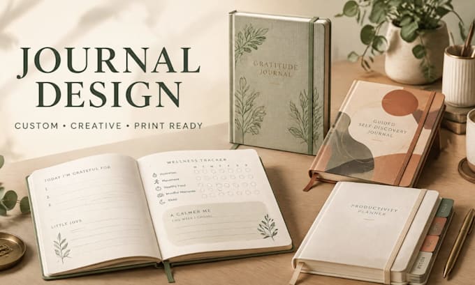 design custom journal cover and interior layout for kdp