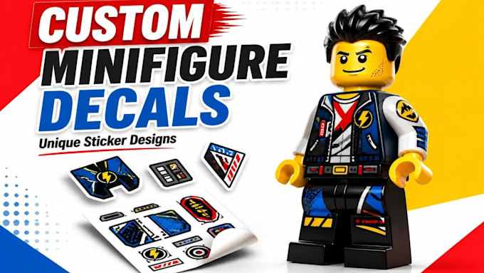 design custom lego minifigure decal sticker lego character