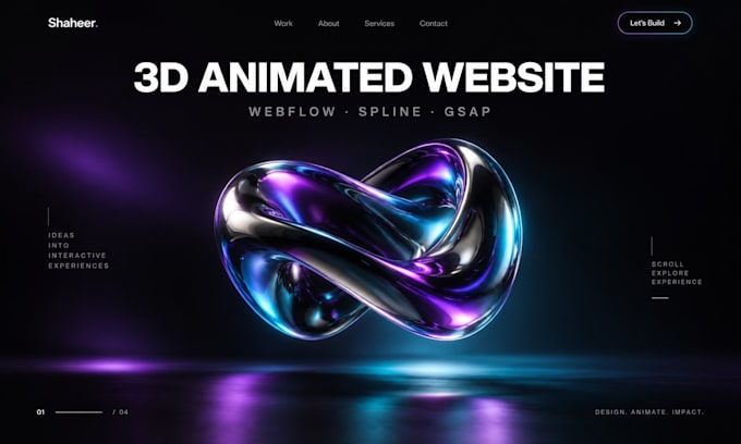 design 3d animated website with webflow spline and gsap scroll animation