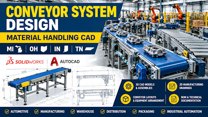 design mi oh in tn conveyor systems material handling cad