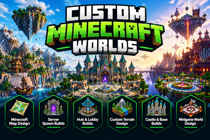 build minecraft maps, server spawns, hubs, lobbies, castles and minigame worlds