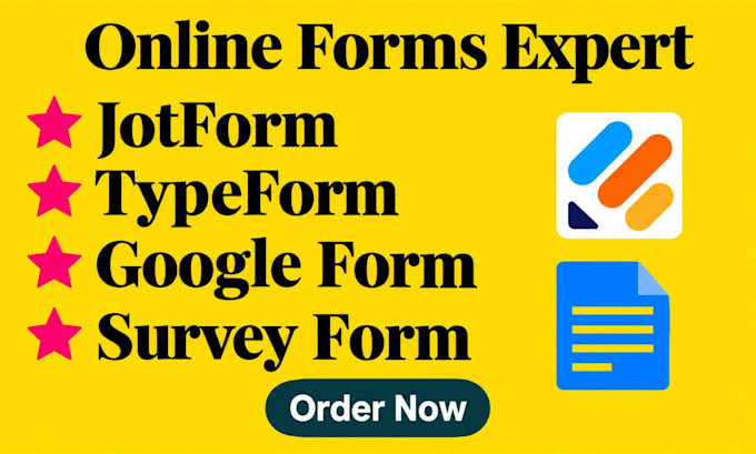 create jotform, google form, typeform and surveys for you