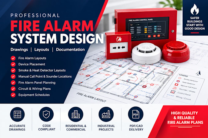 design professional fire alarm system drawings and layouts